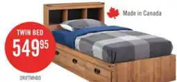 The Brick Driftwood Mates Bed with Bookcase Headboard Set for Kids, Brown - Twin Size offer