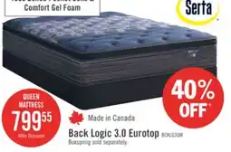 The Brick Serta Back Logic 3.0 Eurotop Plush Twin Mattress offer