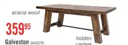The Brick Galeveston 50 Rustic Coffee Table with Casters - Brown Woodgrain Wood offer