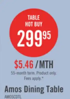 The Brick Amos Dining Table, Metal, 60W - Grey offer