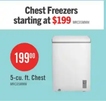The Brick Midea 5 Cu. Ft. Convertible Chest Refrigerator-Freezer - MRC05M4CWW offer