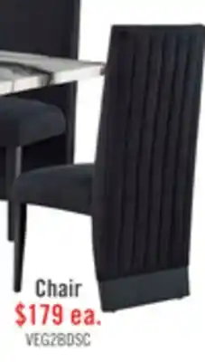The Brick Vega Dining Chair with Polyester Fabric, Wood, Channeled Tufting - Black offer