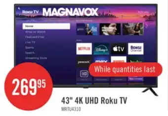 The Brick Magnavox 43 4K Ultra HD Roku Smart TV offer