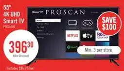 The Brick Proscan 55 LED 4K UHD Smart Roku TV (PTRU5580) offer