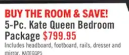 The Brick Kate 5pc Bedroom Set with Bed, Dresser & Mirror, Grey/Brown - Queen Size offer
