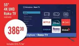 The Brick Westinghouse 55 4K UHD Roku Smart TV offer