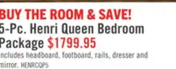 The Brick Scott Living Henri 5pc Bedroom Set with Bed, Dresser & Mirror, Wood, Brown - Queen Size offer