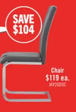 The Brick Jaye Dining Chair with Vegan-Leather Fabric, Metal - Grey offer