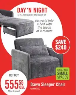 The Brick Dawn 42 Chenille Fabric Sleeper Chair - Grey offer