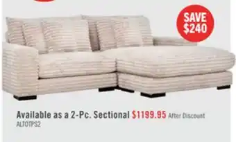 The Brick Alto 2-Piece Ultra Plush Faux Fur Fabric Sectional with Dual Cupholders and USB Ports - Mink Taupe offer