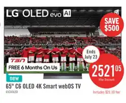 The Brick LG 65 C6 OLED 4K Smart webOS TV (OLED65C6PUA.ACC) - 2026 Model offer