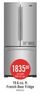 The Brick Maytag 30 19.6 Cu. Ft. French-Door Refrigerator - Fingerprint Resistant Stainless Steel - MFB2055FRZ offer