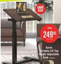 The Brick Aaron 26.77 Portable Lift-Top Office Desk with Adjustable Height - Walnut offer