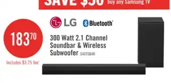 The Brick LG 2.1 CH Bluetooth Dolby Digital Soundbar with Wireless Subwoofer (S40T.DCANLLK) offer