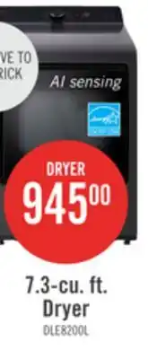 The Brick LG 7.3 Cu. Ft. Electric Dryer with AI Sensing and ThinQ - Platinum Black - DLE8200L offer
