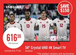 The Brick SAMSUNG 58 U8000H Crystal UHD 4K Smart Tizen TV (UN58U8000HFXZC) – 2026 Model offer