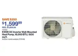 Patrick Morin DC Inverter Wall-Mounted Heat Pump, 18,000 BTU, 1500 sq.ft offer