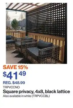 Patrick Morin Square privacy, 4x8, black lattice offer