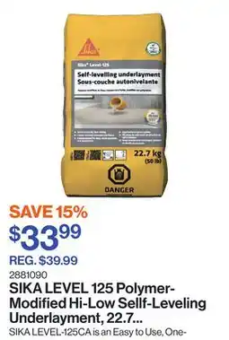 Patrick Morin LEVEL 125 Polymer-Modified Hi-Low Sellf-Leveling Underlayment, 22.7 kg, Grey offer