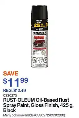 Patrick Morin Oil-Based Rust Spray Paint, Gloss Finish, 425 g, Black offer