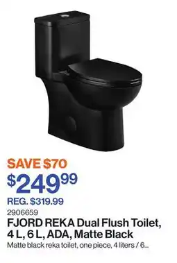 Patrick Morin REKA Dual Flush Toilet, 4 L, 6 L, ADA, Matte Black offer