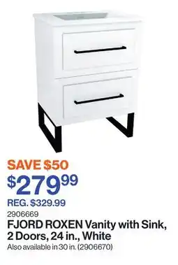 Patrick Morin ROXEN Vanity with Sink, 2 Doors, 24 in., White offer