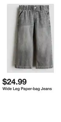 H&M Wide Leg Paper-bag Jeans offer