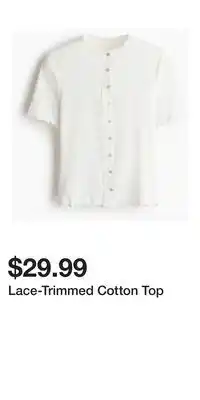 H&M Lace-Trimmed Cotton Top offer