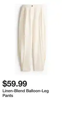 H&M Linen-Blend Balloon-Leg Pants offer