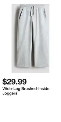 H&M Wide-Leg Brushed-Inside Joggers offer