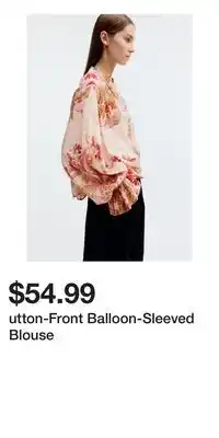 H&M utton-Front Balloon-Sleeved Blouse offer