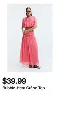 H&M Bubble-Hem Crêpe Top offer