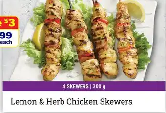 M & M Food Market Lemon & Herb Chicken Skewers offer