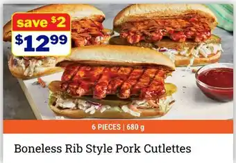 M & M Food Market Boneless Rib Style Pork Cutlettes offer