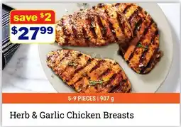 M & M Food Market Herb & Garlic Chicken Breasts offer