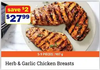 M & M Food Market Herb & Garlic Chicken Breasts offer