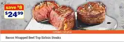 M & M Food Market Bacon Wrapped Beef Top Sirloin Steaks offer