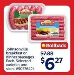 Walmart Johnsonville Breakfast or Dinner Sausages offer