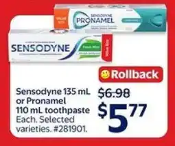 Walmart Sensodyne or Pronamel Toothpaste offer