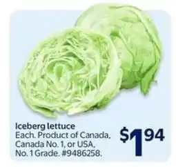 Walmart Iceberg Lettuce offer