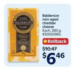 Walmart Balderson Non-Aged Cheddar Cheese offer