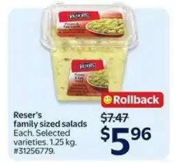 Walmart Reser's Family Sized Salads offer