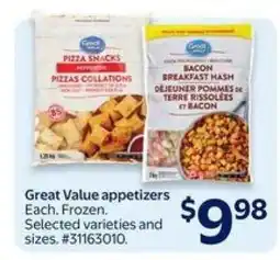 Walmart Great Value Appetizers offer