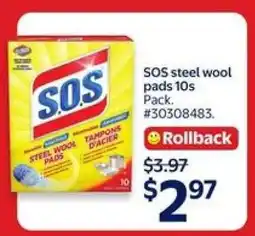 Walmart SOS steel wool pads 10s Pack offer