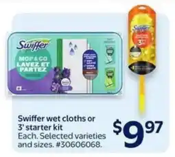 Walmart Swiffer wet cloths or 3' starter kit offer