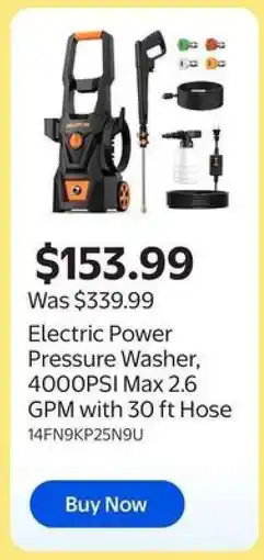 Walmart Electric Power Pressure Washer offer