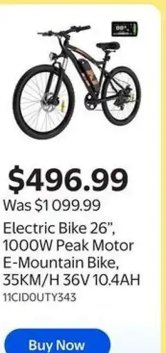Walmart Electric Bike 26” offer