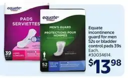 Walmart Equate incontinence guard offer