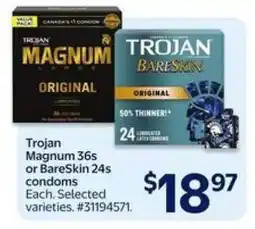 Walmart Trojan Magnum 36s or BareSkin 24s condoms offer