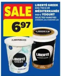 Real Canadian Superstore LIBERTÉ Greek or Méditerranée Yogurt offer